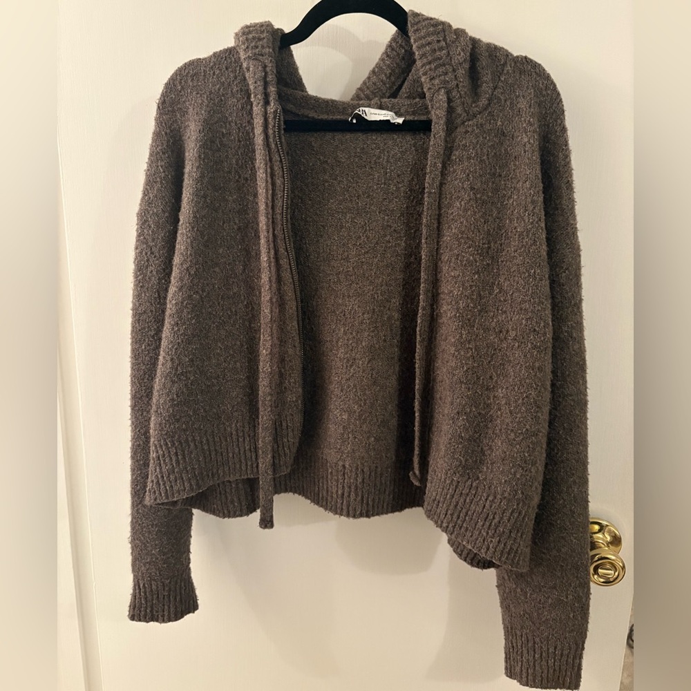 Zara Wool Crop Sweatshirt